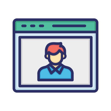 Seo eğitmeni, eğitmeni, web sitesi, tamamen düzenlenebilir vektör simgeleri