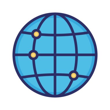 Genel ağ, Globe, ağ, internet tamamen düzenlenebilir vektör simgeleri