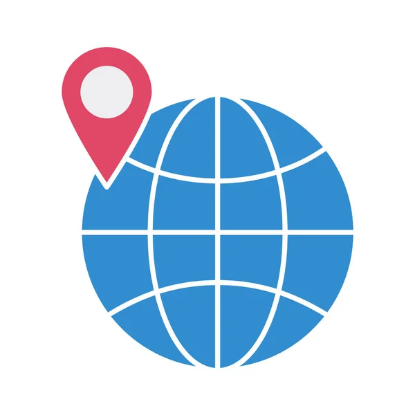 Globe Umístění Mapa Globální Umístění Plně Upravitelné Vektorové Ikony — Stockový vektor