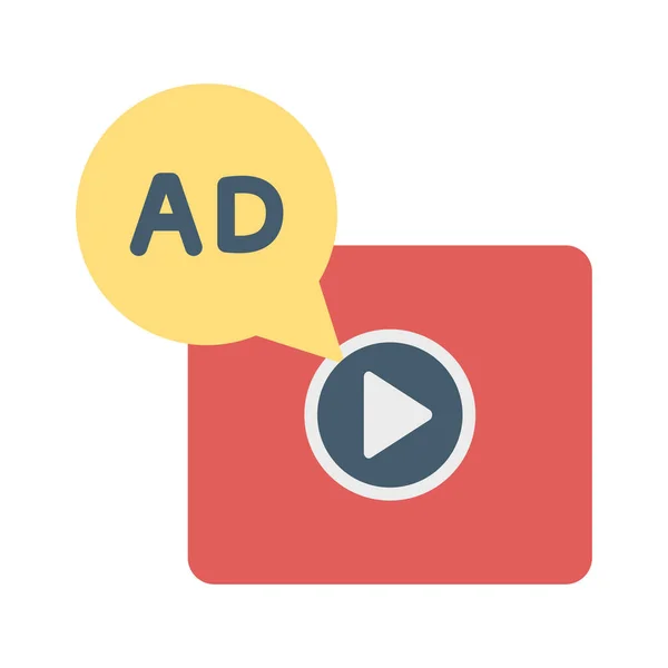 Reklama Marketing Marketing Wideo Reklamy Wideo Pełni Edytowalne Ikony Wektorowe — Wektor stockowy