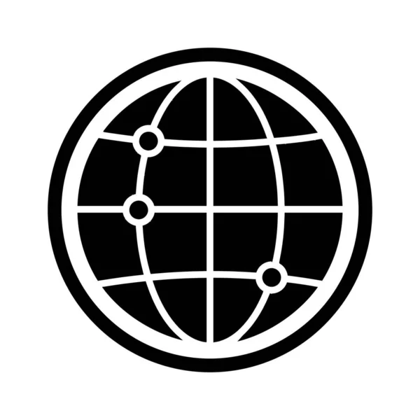 Globales Netzwerk Globus Netzwerk Internet Voll Editierbare Vektorsymbole — Stockvektor