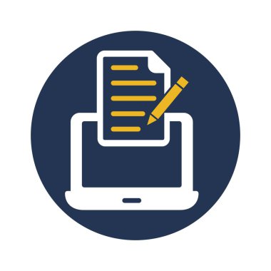 Kopyalama, dizüstü bilgisayar, sayfa, kalem tam olarak düzenlenebilir vektör simgeleri