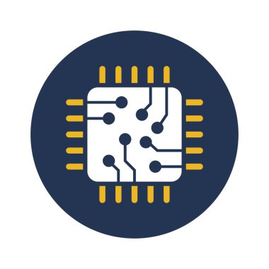 İşlemci, mikroçip, donanım, CPU tam olarak düzenlenebilir vektör simgeleri