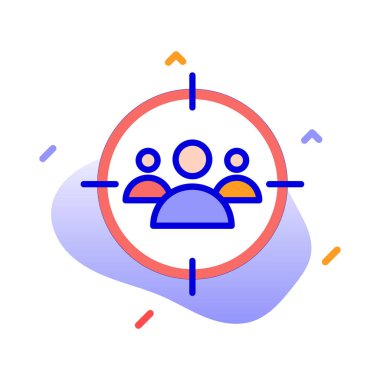 Hedef kitle, izleyici, müşteri, hedef tamamen düzenlenebilir vektör simgeleri