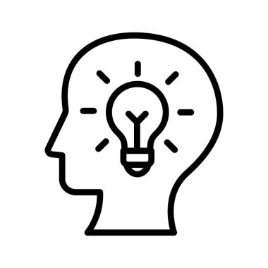 Beyin fırtınası, fikir, çözüm, kafa tamamen düzenlenebilir vektör simgeleri