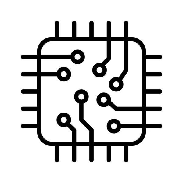 Prozessor Mikrochip Hardware Cpu Vollständig Editierbare Vektorsymbole — Stockvektor