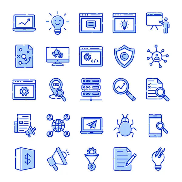 Web Seo Los Iconos Vectores Establecen Que Cada Icono Puede — Archivo Imágenes Vectoriales