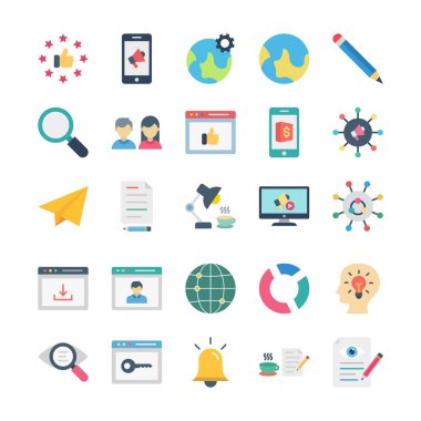 Web ve SEO Vektör simgeleri her bir simgeyi kolaylıkla düzenleyebilir ya da düzenleyebilir