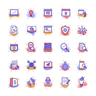 Web ve SEO Vektör simgeleri her bir simgeyi kolaylıkla düzenleyebilir ya da düzenleyebilir