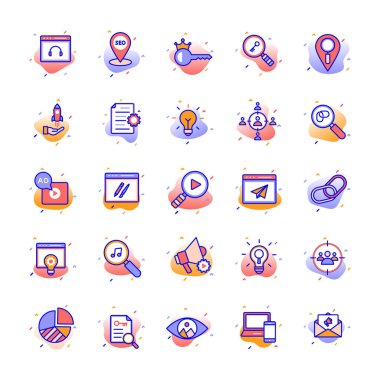 Web ve SEO Vektör simgeleri her bir simgeyi kolaylıkla düzenleyebilir ya da düzenleyebilir