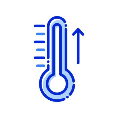 Sıcaklık, hava durumu, termometre tamamen düzenlenebilir vektör simgesi