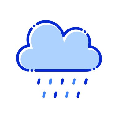 Bulut, yağmur, hava, sonbahar tamamen düzenlenebilir vektör simgesi