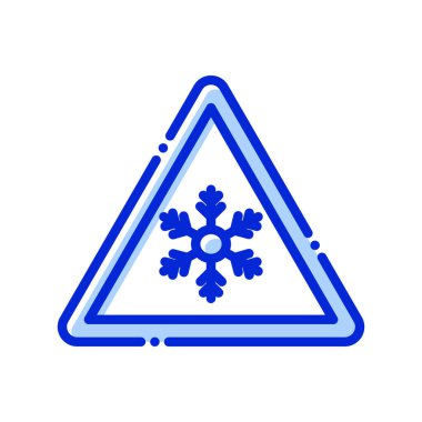 Kar, soğuk, uyarı, kar tanesi tamamen düzenlenebilir vektör simgesi