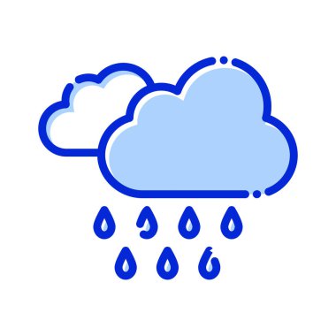 Bulutlar, hava, yağmur, iklim tamamen düzenlenebilir vektör simgesi