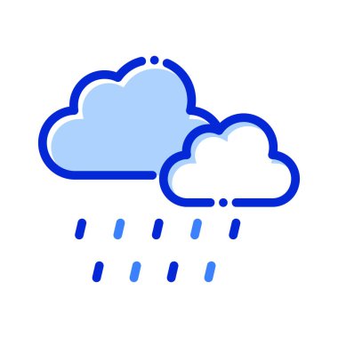 Hava durumu, hava durumu, bulutlar, tamamen düzenlenebilir vektör simgesi