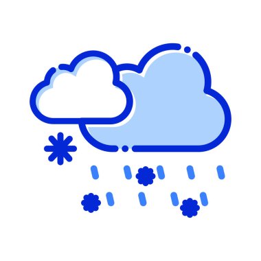 Bulutlar, yağmur, kar, kış tamamen düzenlenebilir vektör simgesi