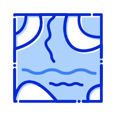 Su, deniz, dalgalar, okyanus tamamen düzenlenebilir vektör simgesi