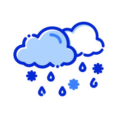 Bulutlar, hava, yağmur, kar tamamen düzenlenebilir vektör simgesi