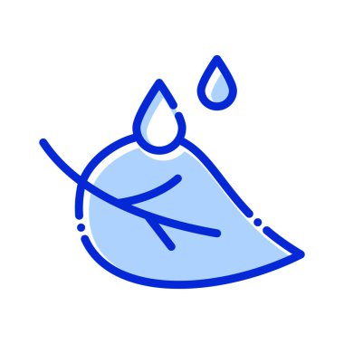 Yaprak, damla, su, yağmur tamamen düzenlenebilir vektör simgesi