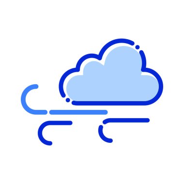 Hava, bulut, rüzgar, tamamen düzenlenebilir vektör simgesi