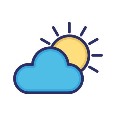 Bulut, hava, güneş, öngörülebilir düzenlenebilir vektör simgesi