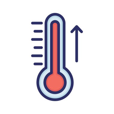 Sıcaklık, hava durumu, termometre tamamen düzenlenebilir vektör simgesi