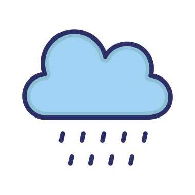 Bulut, yağmur, hava, sonbahar tamamen düzenlenebilir vektör simgesi