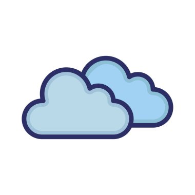 Bulutlar, hava durumu, hava tahmincisi, yağmur, tamamen düzenlenebilir vektör simgesi