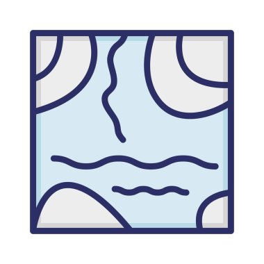 Su, deniz, dalgalar, okyanus tamamen düzenlenebilir vektör simgesi