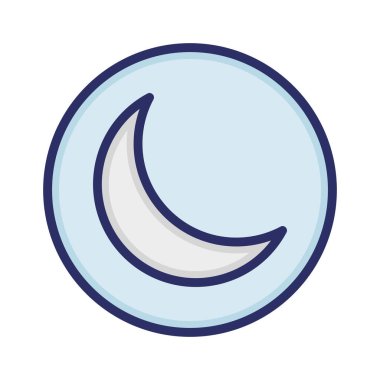 Hava, ay, gece, hilal tamamen düzenlenebilir vektör simgesi