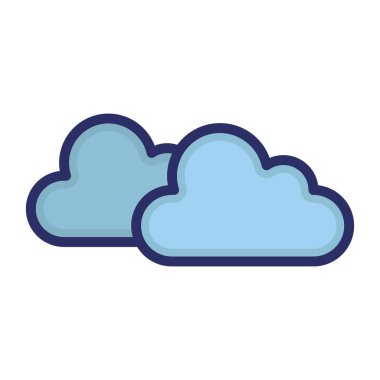 Bulutlar, hava durumu, hava tahmini, tamamen düzenlenebilir bulutlu vektör simgesi