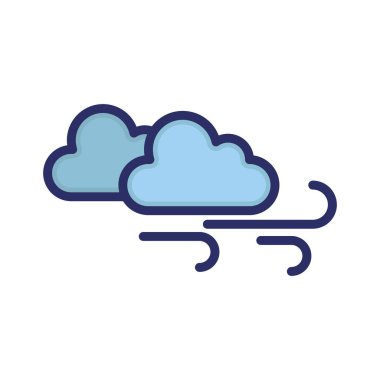 Bulutlar, rüzgar, esinti, hava durumu tamamen düzenlenebilir vektör simgesi