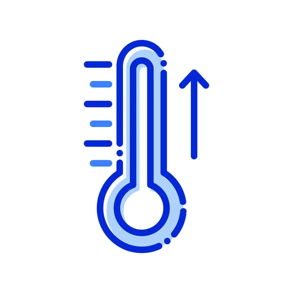Hőmérséklet Előrejelzés Időjárás Hőmérő Teljesen Szerkeszthető Vektor Ikon — Stock Vector