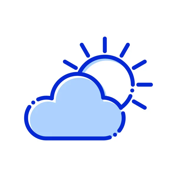Cloud Weather Sun Forecacacfully Editable Vector Icon — 스톡 벡터