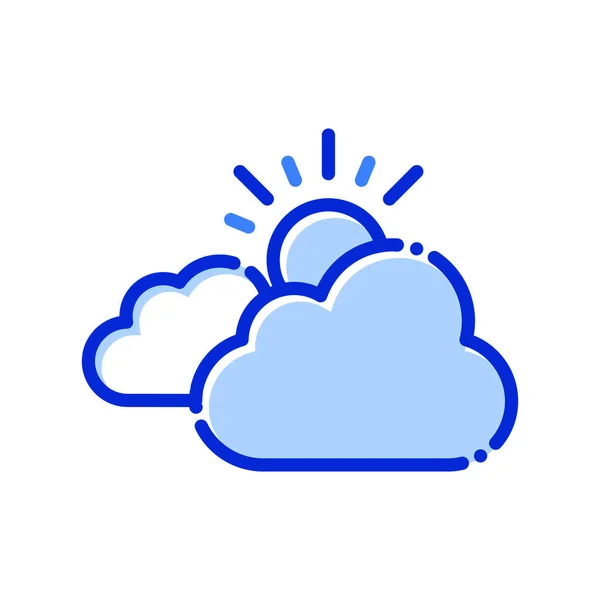 Nuages Soleil Météo Nuages Icône Vectorielle Entièrement Modifiable — Image vectorielle