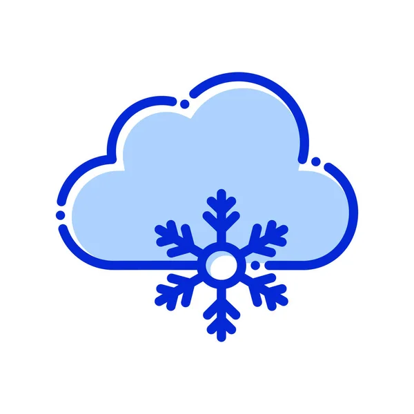 Bulut Kar Hava Kış Tamamen Düzenlenebilir Vektör Simgesi — Stok Vektör