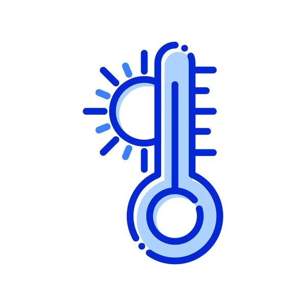 Thermometer Temperature Sun Summer Fully Editable Vector Icon — Stock Vector