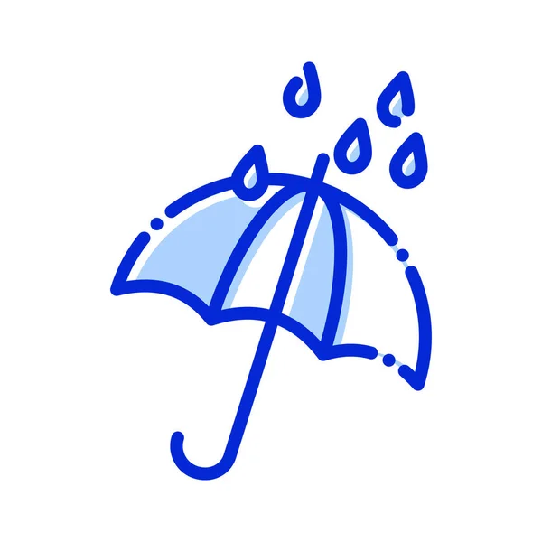 Umbrella Rain Weather Rain Drops Fully Editable Vector Icon — Stock Vector