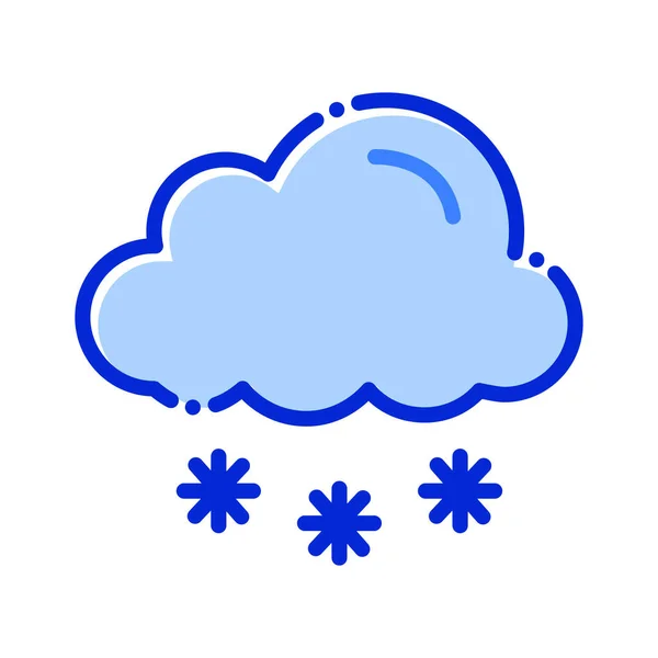 Nube Nieve Frío Invierno Icono Vector Totalmente Editable — Archivo Imágenes Vectoriales