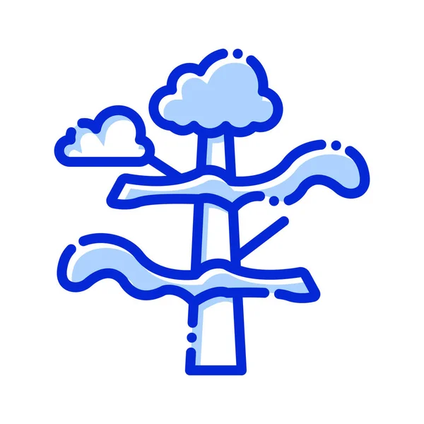 Clima Nubes Árbol Lluvia Icono Vectorial Totalmente Editable — Vector de stock
