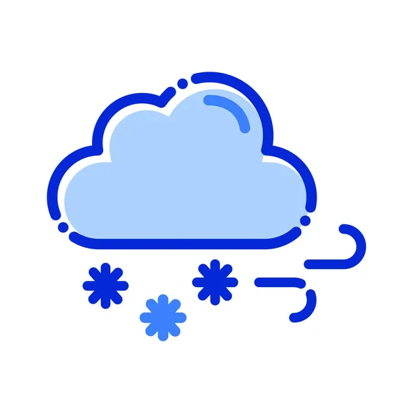 Nube Nieve Viento Invierno Icono Vector Totalmente Editable — Archivo Imágenes Vectoriales