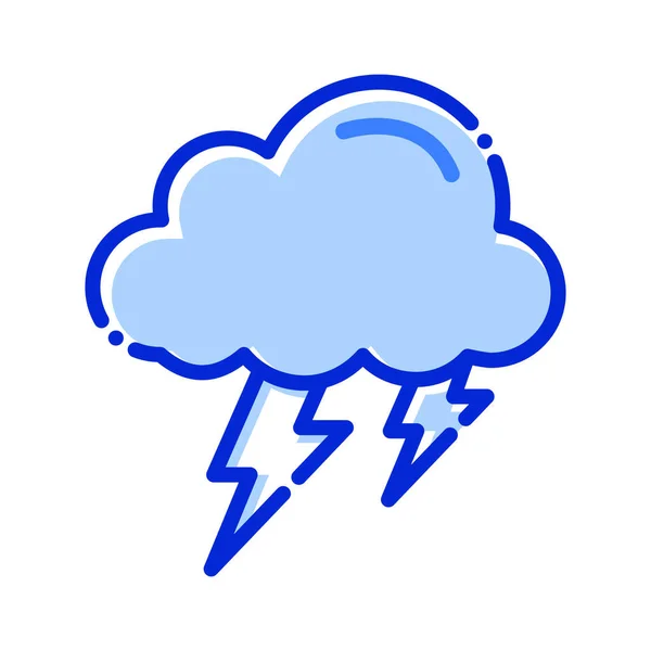 Nuage Tonnerre Boulon Tempête Icône Vectorielle Entièrement Modifiable — Image vectorielle