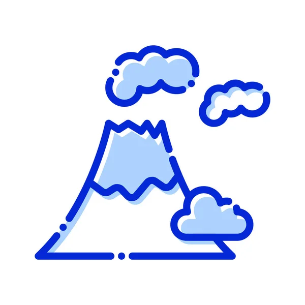 Vulkan Wetter Wolken Ausbruch Vollständig Editierbares Vektorsymbol — Stockvektor