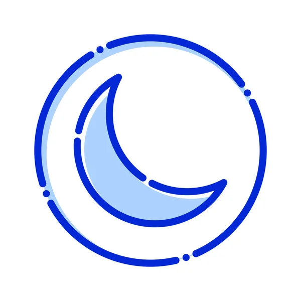 Météo Lune Nuit Croissant Icône Vectorielle Entièrement Modifiable — Image vectorielle