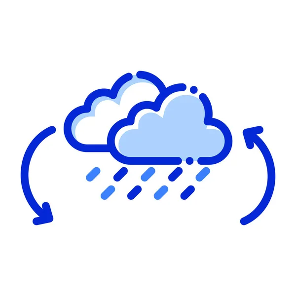 Nubes Lluvia Tiempo Reciclar Icono Vectorial Totalmente Editable — Vector de stock