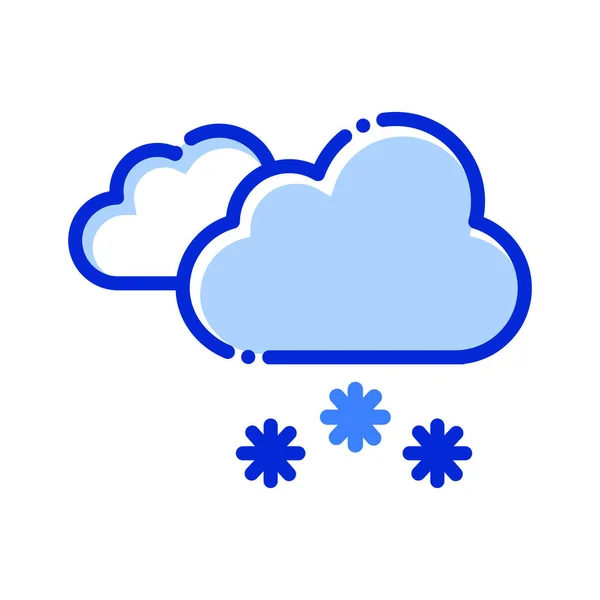 Nubes Nieve Invierno Lluvia Icono Vectorial Totalmente Editable — Vector de stock