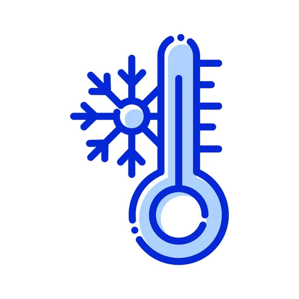 Термометр Температура Мера Снег Полностью Редактируемый Векторный Значок — стоковый вектор