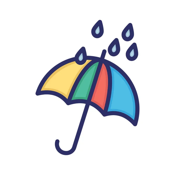 Umbrella Rain Weather Rain Drops Fully Editable Vector Icon — Stock Vector