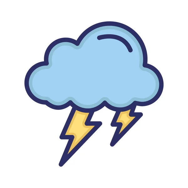 Nuage Tonnerre Boulon Tempête Icône Vectorielle Entièrement Modifiable — Image vectorielle