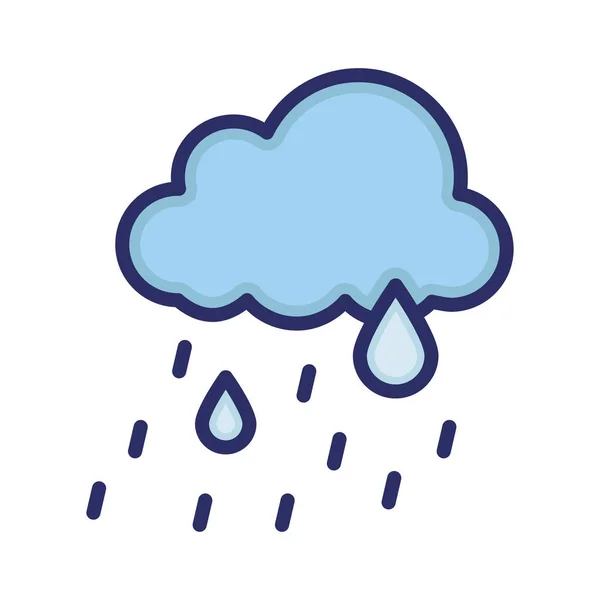 Chmura Pogoda Deszcz Krople Pełni Edytowalnej Ikony Wektorowej — Wektor stockowy